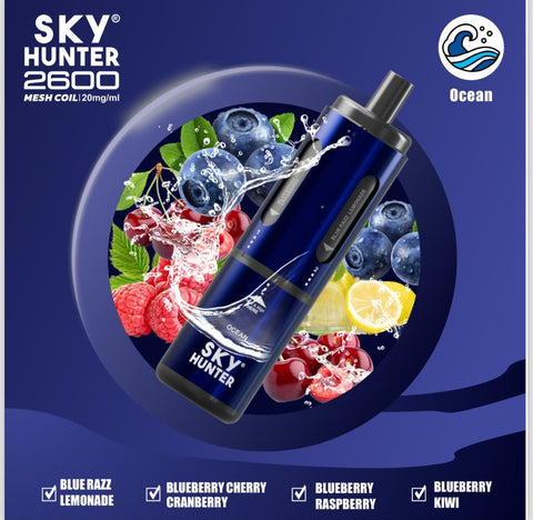 4 in 1 Sky Hunter 2600 Puffs Disposable Vape Box of 5 - brandedwholesaleuk