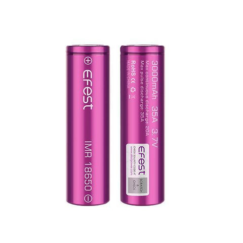 Efeast IMR 18650 3000mAh 35A Batteries- Pack of 2 - brandedwholesaleuk