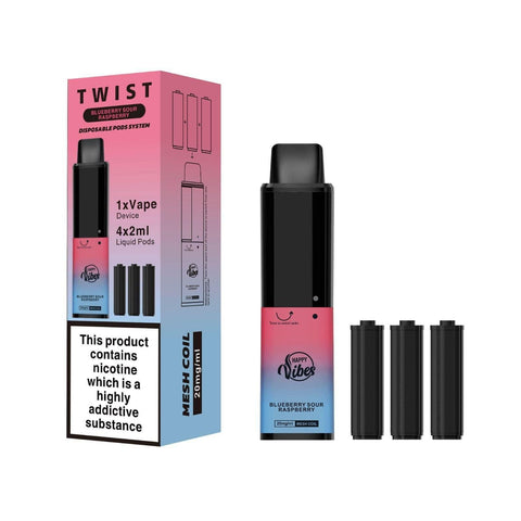 Happy Vibes Twist 2400 Disposable Vape Pod Puff Bar Box of 5 - YD VAPE STORE