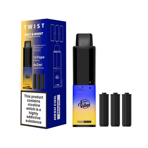Happy Vibes Twist 2400 Disposable Vape Pod Puff Bar Box of 5 - brandedwholesaleuk