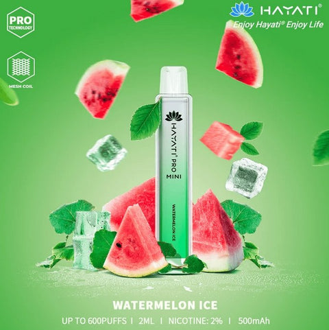 Hayati Crystal Mini Pro 600 Disposable Vape Puff Bar Pod Box of 10 - brandedwholesaleuk