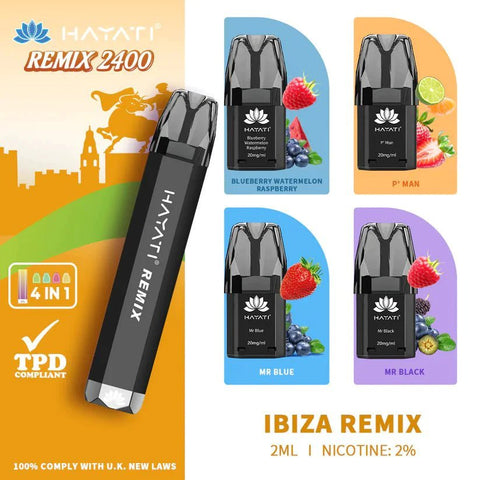 Hayati Remix 2400 Puffs 4 in 1 Disposable Vape Pod Kit - brandedwholesaleuk