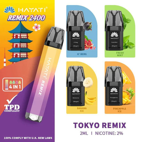 Hayati Remix 2400 Puffs 4 in 1 Disposable Vape Pod Kit - brandedwholesaleuk