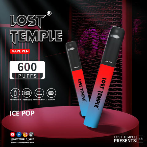 Lost Temple 600 Puffs Disposable Vape Device Kit Box of 10 - brandedwholesaleuk